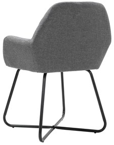 Cadeiras de jantar 4 pcs tecido cinzento-escuro