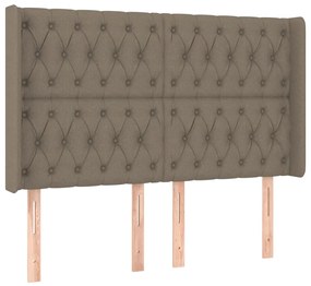 Cama box spring colchão/LED 140x190cm tecido cinza-acastanhado