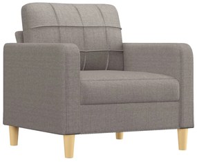 4 pcs conjunto de sofás com almofadas tecido cinza-acastanhado