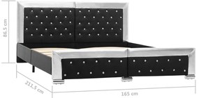 Estrutura de cama 160x200 cm couro artificial preto