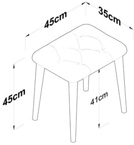Pouffe BM101 – Preto e Branco – 45x45x35 cm