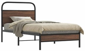 vidaXL Estrutura cama s/ colchão derivados madeira carvalho castanho
