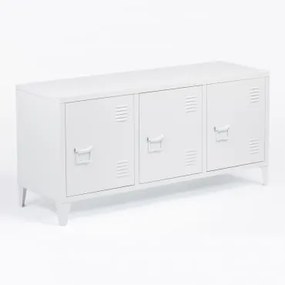 Armário De Tv Com Armário De Aço Pohpli Gardénia Branco - Sklum