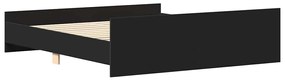 Estrutura de cama com cabeceira e apoio pés 160x200 cm preto