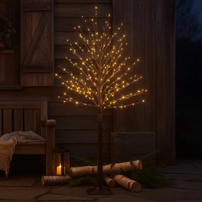 Candeeiro de pé de Natal Árvore castanho 180cm incl. LED com temporizador IP44 - Ki