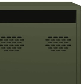 Móvel de TV 202x39x43,5 cm aço laminado a frio verde-azeitona