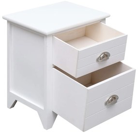 Mesa de cabeceira com 2 gavetas 2 pcs branco