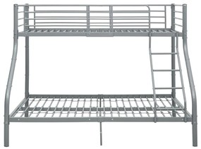 Estrutura de beliche 140x200/90x200 cm metal cinzento