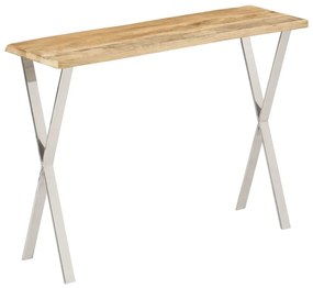 Mesa consola c/ borda viva 105x33x76cm madeira mangueira maciça
