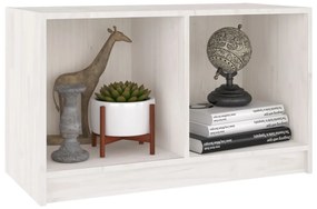 Móvel de TV 70x33x42 cm madeira de pinho maciça branco