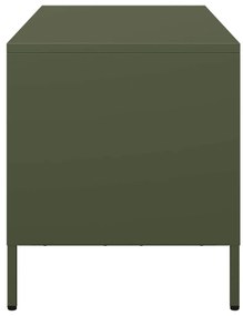 Móvel de TV 68x39x43,5 cm aço laminado a frio verde-azeitona