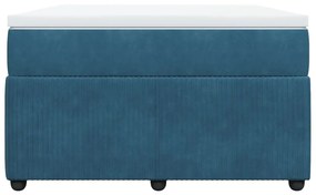 Cama boxspring com colchão 120x190 cm veludo azul-escuro