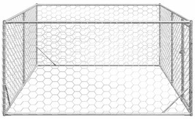 Canil exterior para cães com porta 3x2x1 m aço galvanizado