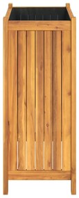 Vaso/floreira de jardim com forro 54x31x75 cm acácia maciça