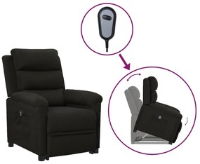 vidaXL Poltrona elevatória tecido preto