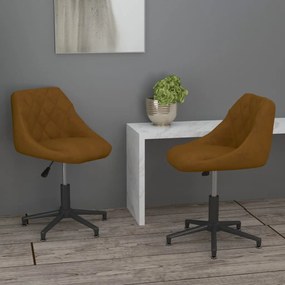 vidaXL Cadeiras de jantar giratórias 2 pcs veludo castanho