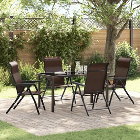 vidaXL Conjunto de Jantar de Jardim de 5 Peças Castanho Vime PE