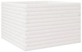 Vaso/floreira de jardim 70x70x45,5 cm pinho maciço branco