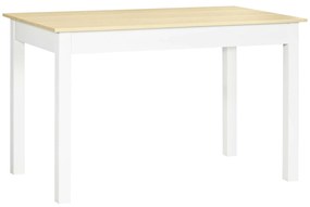 HOMCOM Mesa de Sala de Jantar de Madeira Retangular para 4-6 Pessoas Estilo Moderno 119x70x76 cm Carvalho e Branco