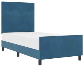 Estrutura de Cama vidaXL Azul Escuro 100x200 cm Veludo