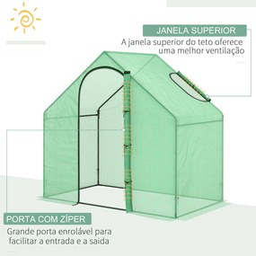 Estufa Transparente de Jardim 180x100x168 cm Estufa de Jardim com Port
