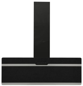 Exaustor de parede 90 cm aço e vidro temperado preto