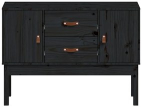 Aparador 110x40x78 cm madeira de pinho maciça preto