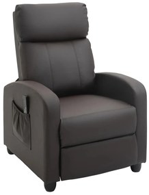 HOMCOM Poltrona de Massagem Reclinável com 2 Zonas de Massagem 8 Programas e 5 Níveis de Intensidade 68x88x98 cm Marrom Escuro