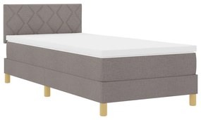 Cama Box com Colchão &amp; LED Taupe 90x190 cm em Tecido
