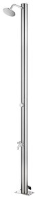 vidaXL Chuveiro de jardim 215 cm aço inoxidável