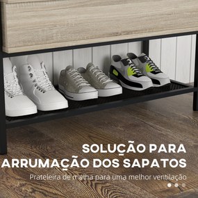 HOMCOM Banco Sapateira com Tampa Dobrável Móvel para Sapatos com Banco