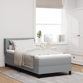 Cama Box Spring vidaXL com Colchão Cinza Claro 80x200 cm Tecido