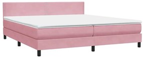 Cama com molas colchão 200x210 cm veludo rosa
