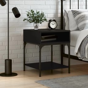 vidaXL Mesa de cabeceira 40x41x50 derivados de madeira preto
