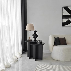 Conjunto de Mesas de Apoio Blues – Preto – 40x50x40 cm &amp; 40x55x40 cm