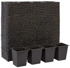 Floreira de jardim alta com 4 vasos jacinto de água preto