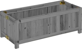 Floreira de Madeira Dobrável Floreira Elevada para Cultivo de Vegetais e Flores no Pátio Varanda Terraço 70x30x25 cm Cinzento