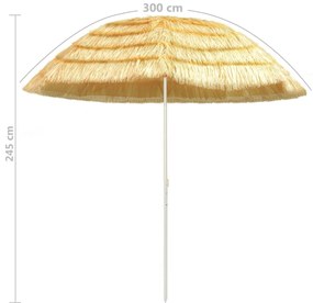 Guarda-sol de praia Natural 300 cm estilo havaiano