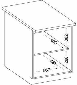 Mobiliário Auxiliar 60 x 51,6 x 85 cm Cinzento