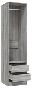 Roupeiro gavetas 50x50x200 cm derivados madeira sonoma cinzento