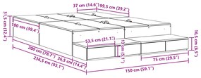 Estrado de Cama Cinza Concreto 150x200 cm