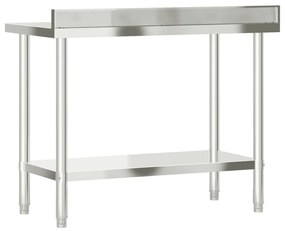 Mesa cozinha rebordo antissalpicos 110x55x93 cm aço inoxidável