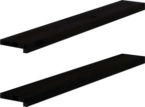 vidaXL Soleiras da janela 2 pcs 110x15x2 cm carvalho castanho-escuro