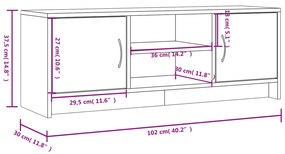 Móvel de TV 102x30x37,5 cm derivados de madeira preto