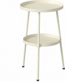 Outsunny Mesa de jardim Ø36 cm, mesa de balcão em metal, mesa de jantar exterior, mesa redonda para terraço jardim varanda Creme | Aosom Portugal