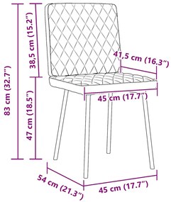 Cadeiras de jantar 2 pcs couro artificial cinzento