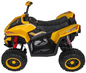 Moto 4 elétrica para crianças 12V 4x4 Fast Wheel, Controle remoto, Rodas Espuma EVA, assento couro ecológico Amarela