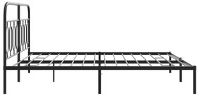 Estrutura de cama com cabeceira 183x213 cm metal preto