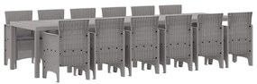 Conjunto de Jantar de Jardim 13 pcs Cinzento-claro 12 Lugares