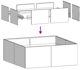 Vaso/floreira 80x80x30 cm aço galvanizado